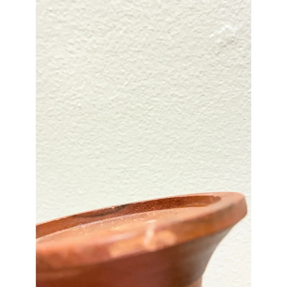 Vintage MCM Hand Turned Wood Pillar Candle Holder Set of 3 Trio